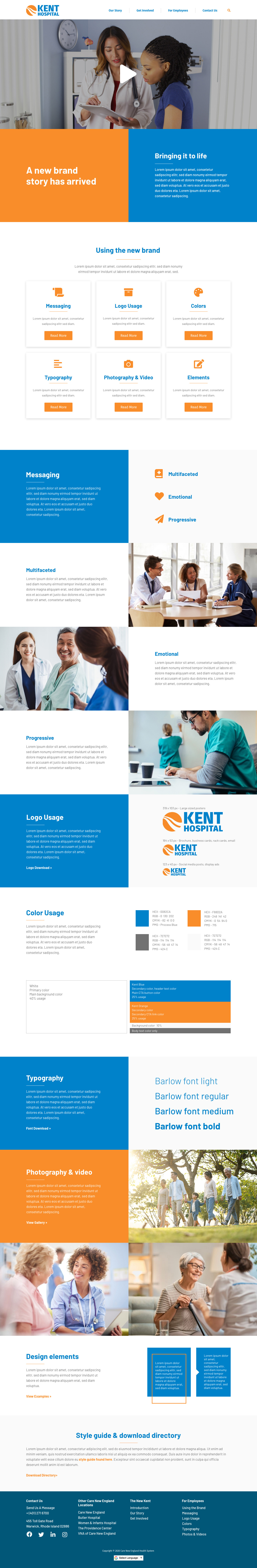 kent rebrand style guide landing page